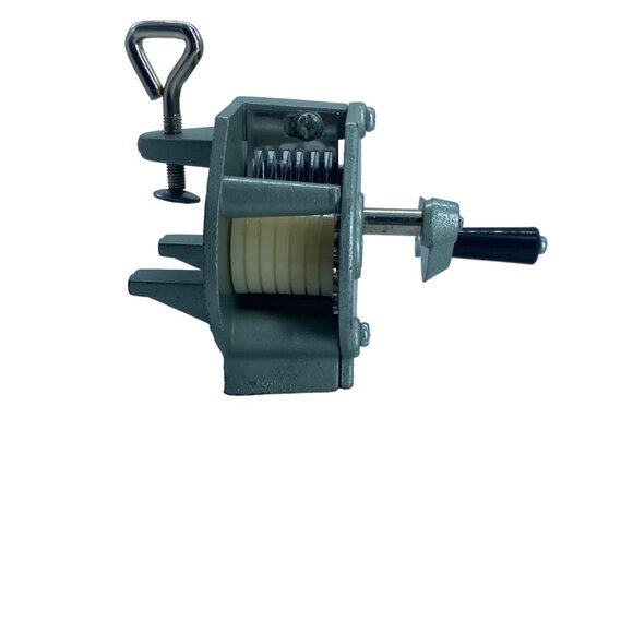 Vtg Green Kitchen Green Bean French Cutter Herb Grinder Hand Crank Clamp - Picture 5 of 6